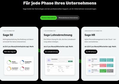 Sage ERP Überblick der Angebote